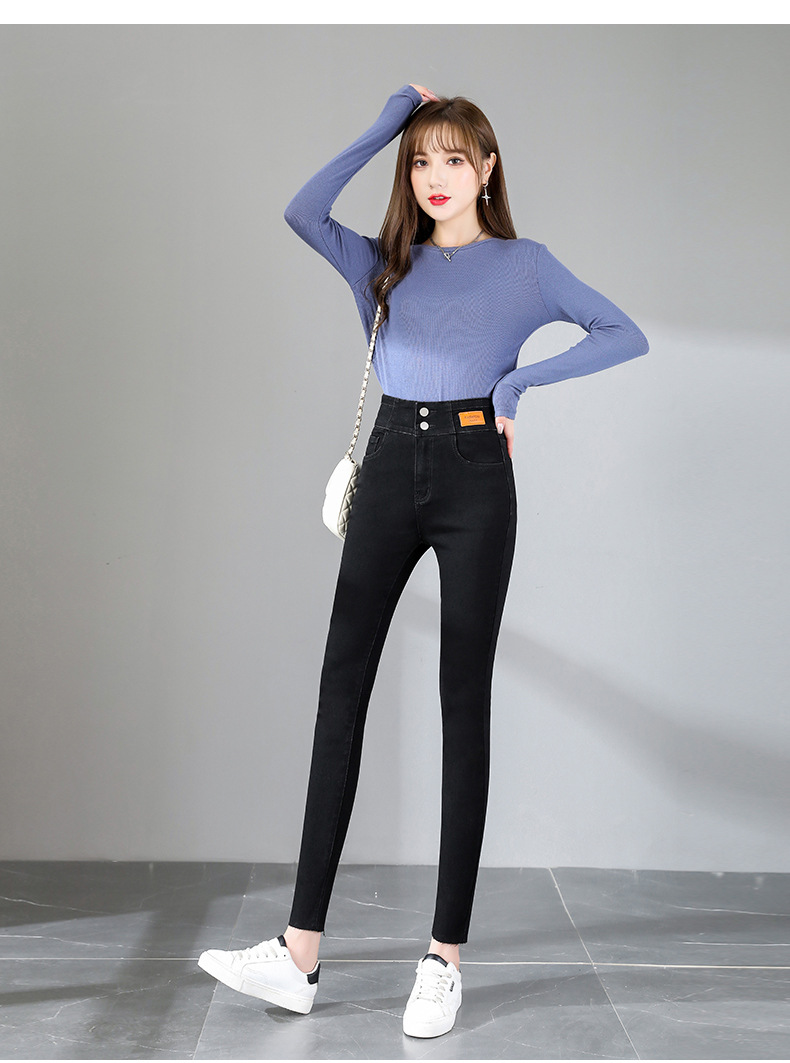 jeans High Waist Velvet Padded Thick Jeans Women's Winter New Elastic High Show Tight and Warm Feet Pencil Long Pants jeans High Waist Velvet Padded Thick Jeans Women's Winter New Elastic High Show Tight and Warm Feet Pencil Long Pants