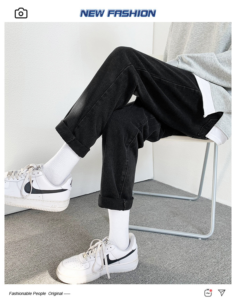 2022 Jeans Men's Korean Style Casual Men's Denim (Ankle-Length Pants) Spring and Autumn Trends Light Color Hole Mid-Waist Jeans 2022 Jeans Men's Korean Style Casual Men's Denim (Ankle-Length Pants) Spring and Autumn Trends Light Color Hole Mid-Waist Jeans