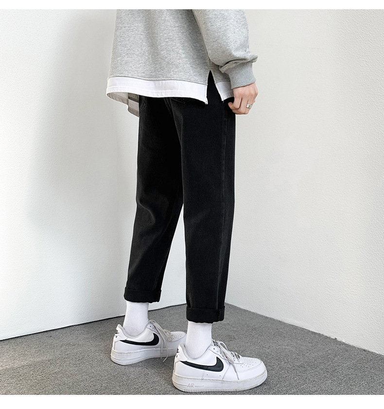 2022 Jeans Men's Korean Style Casual Men's Denim (Ankle-Length Pants) Spring and Autumn Trends Light Color Hole Mid-Waist Jeans 2022 Jeans Men's Korean Style Casual Men's Denim (Ankle-Length Pants) Spring and Autumn Trends Light Color Hole Mid-Waist Jeans
