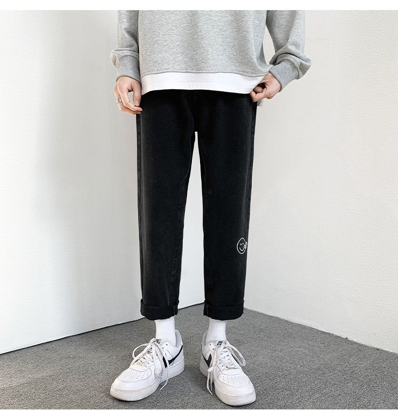 2022 Jeans Men's Korean Style Casual Men's Denim (Ankle-Length Pants) Spring and Autumn Trends Light Color Hole Mid-Waist Jeans 2022 Jeans Men's Korean Style Casual Men's Denim (Ankle-Length Pants) Spring and Autumn Trends Light Color Hole Mid-Waist Jeans