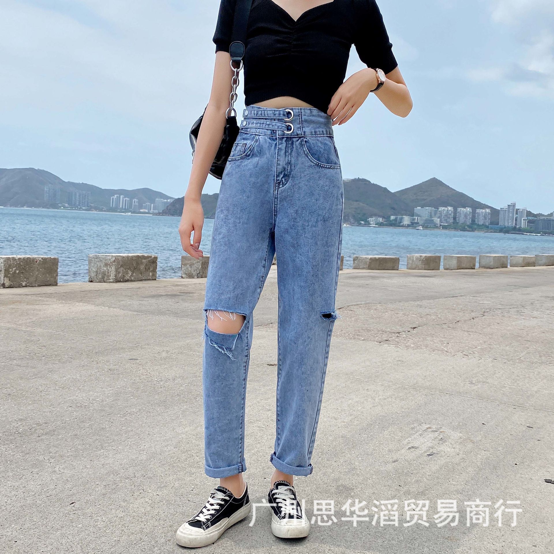 Jeans Women's 2021 Spring and Summer Korean Style High Waist Slimming Women's Wide Leg Denim Trousers Women's Foreign Trade Stall Wholesale Jeans Women's 2021 Spring and Summer Korean Style High Waist Slimming Women's Wide Leg Denim Trousers Women's Foreign Trade Stall Wholesale