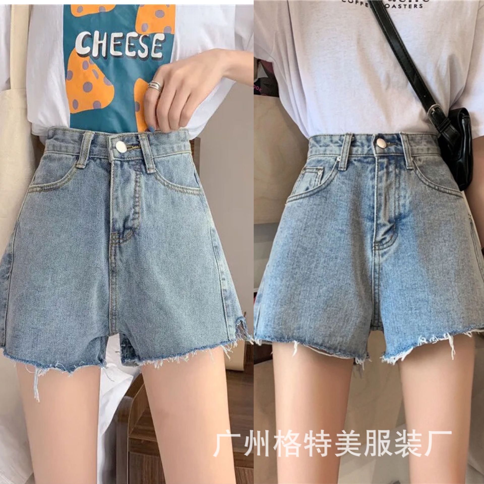 Denim Shorts for Women 2021 New Summer Korean Style High Waist Slimming Casual Wide Leg Jeans Foreign Trade Stall Wholesale Denim Shorts for Women 2021 New Summer Korean Style High Waist Slimming Casual Wide Leg Jeans Foreign Trade Stall Wholesale