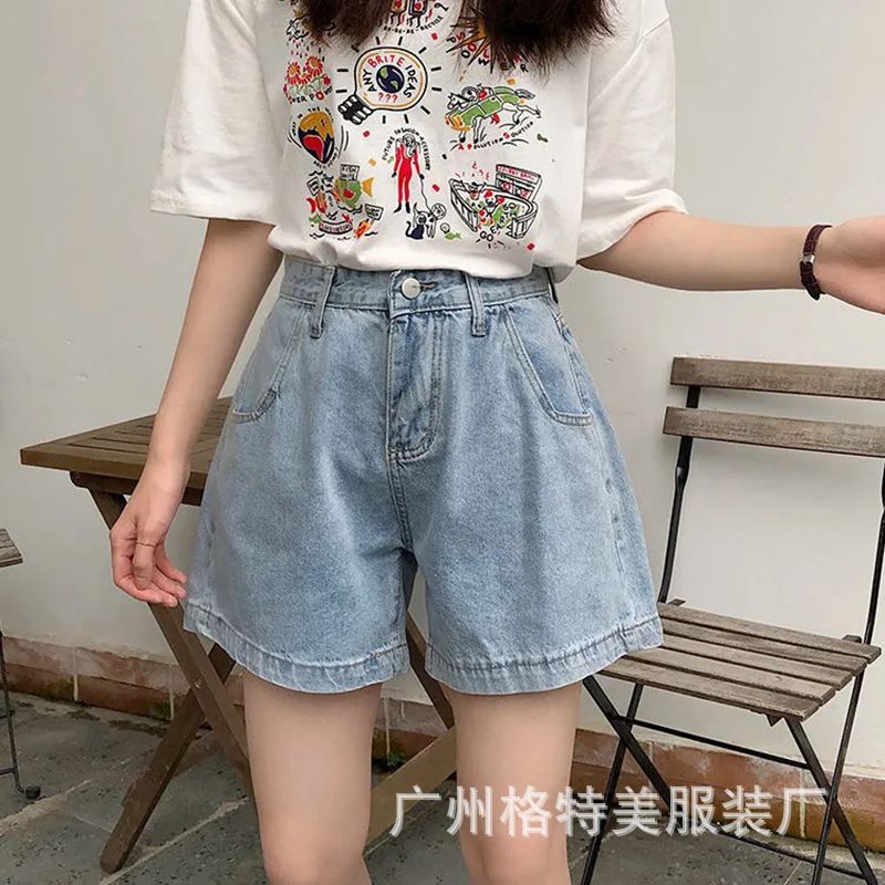 Denim Shorts for Women 2021 New Summer Korean Style High Waist Slimming Casual Wide Leg Jeans Foreign Trade Stall Wholesale Denim Shorts for Women 2021 New Summer Korean Style High Waist Slimming Casual Wide Leg Jeans Foreign Trade Stall Wholesale