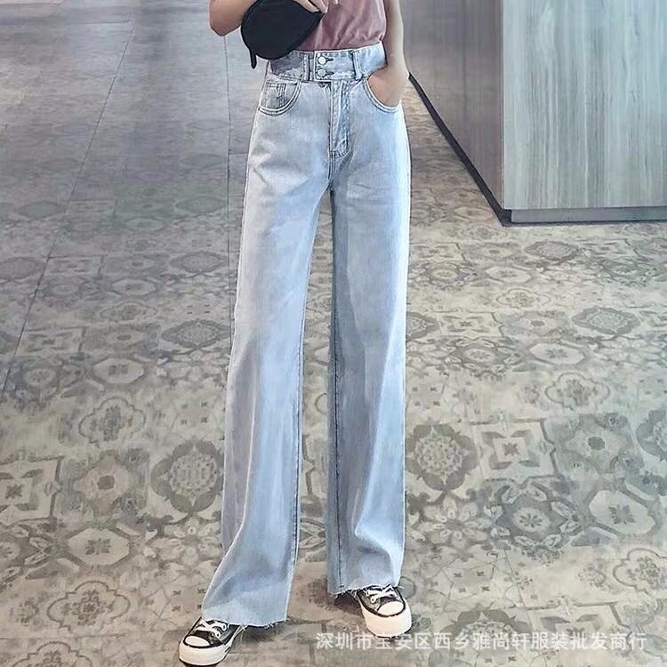 Jeans for Women 2021 Spring and Autumn New Korean Style Women's Daddy Wide Leg Denim Trousers for Women Foreign Trade Stall Supply Jeans for Women 2021 Spring and Autumn New Korean Style Women's Daddy Wide Leg Denim Trousers for Women Foreign Trade Stall Supply