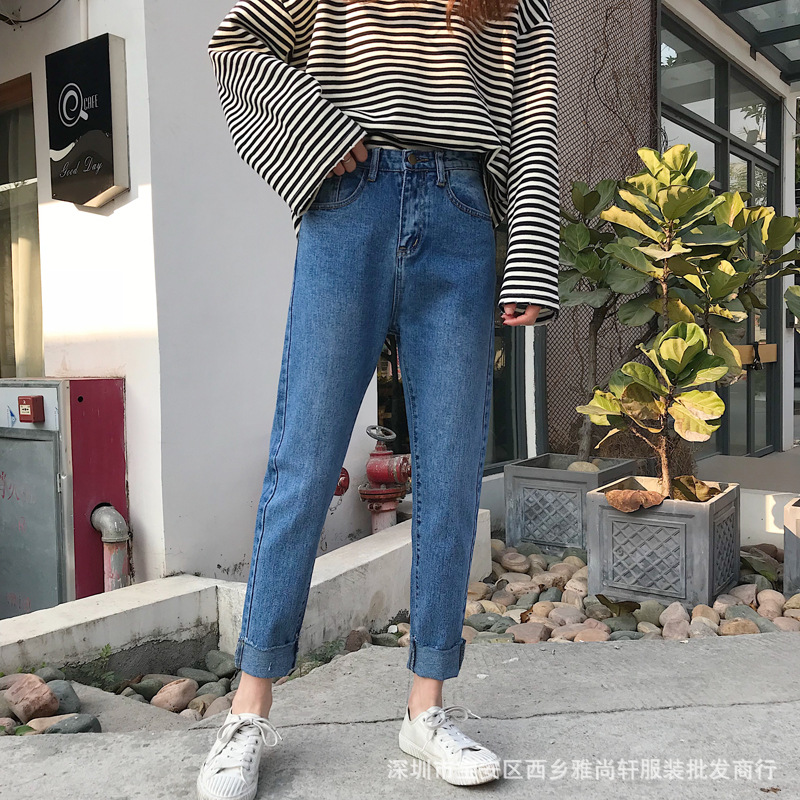 Jeans for Women 2021 Spring and Autumn New Korean Style Women's Daddy Wide Leg Denim Trousers for Women Foreign Trade Stall Supply Jeans for Women 2021 Spring and Autumn New Korean Style Women's Daddy Wide Leg Denim Trousers for Women Foreign Trade Stall Supply