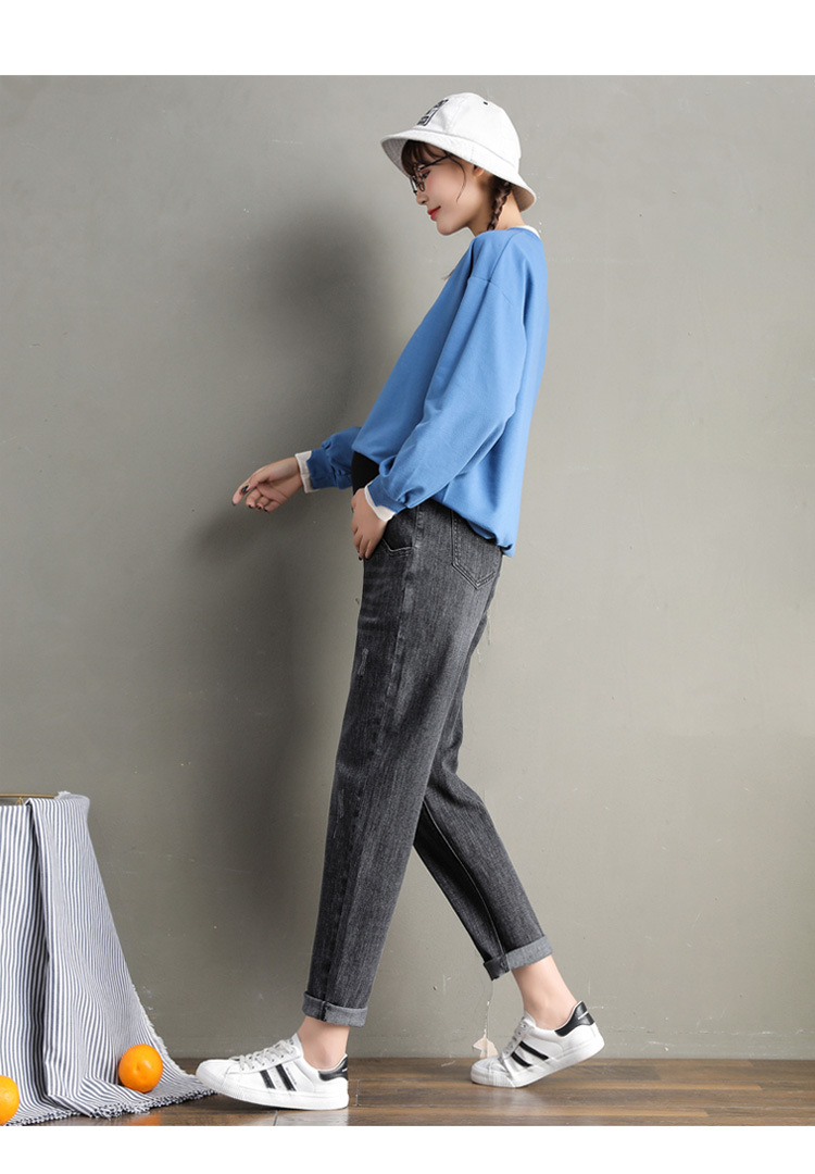 Plus-Sized Pregnant Women's Pants Spring and Autumn Jeans Outer Wear Oversized Underwear Leggings Autumn Trousers Western Style Daddy Casual Pants Plus-Sized Pregnant Women's Pants Spring and Autumn Jeans Outer Wear Oversized Underwear Leggings Autumn Trousers Western Style Daddy Casual Pants