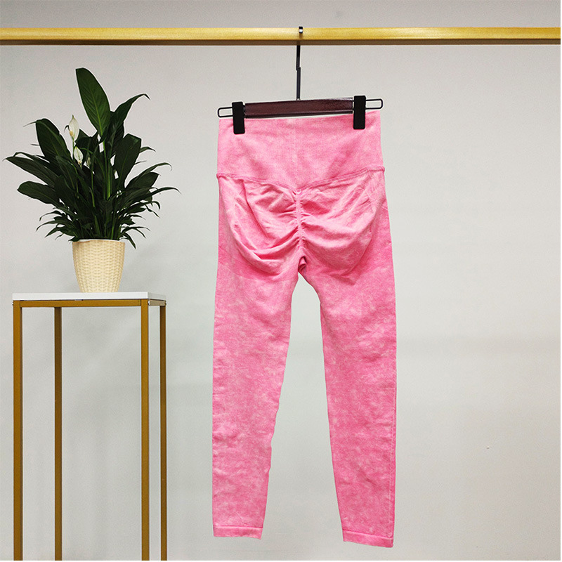 Hip Lifting Retro Washed Yoga Pants Women's Seamless Peach Hip Jeans Fitness Pants Tight Stretch Sports Trousers