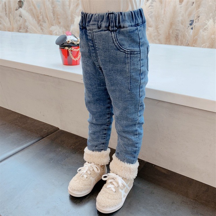 Girls' Fleece-Lined Trousers 2021 New Children's Autumn and Winter Clothes Baby Girl Fleece Padded Jeans Children Outer Wear Trousers Fashion Girls' Fleece-Lined Trousers 2021 New Children's Autumn and Winter Clothes Baby Girl Fleece Padded Jeans Children Outer Wear Trousers Fashion