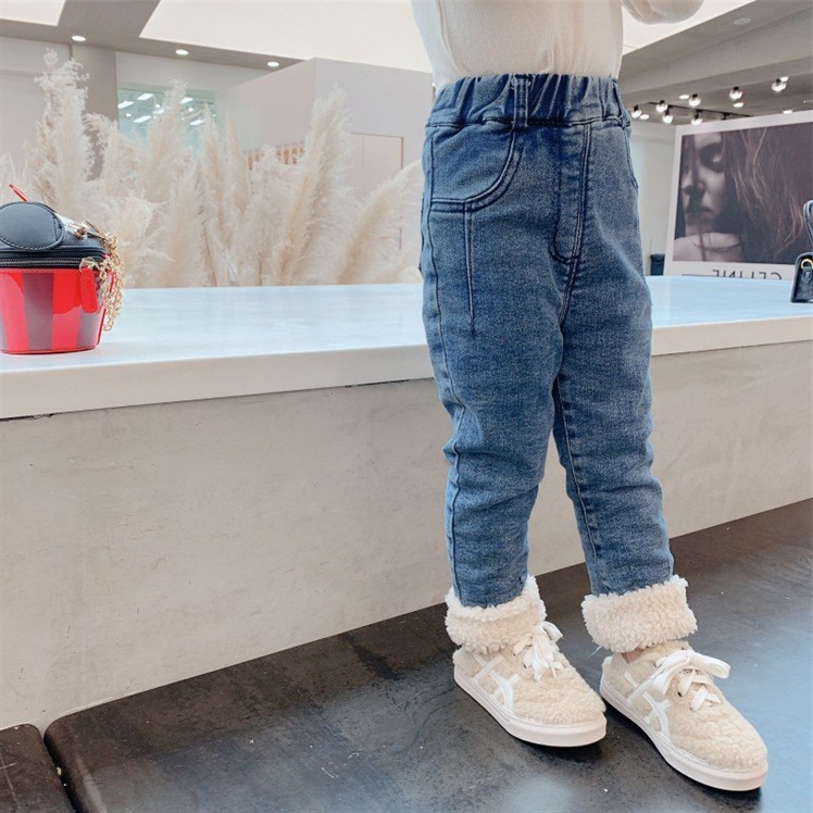 Girls' Fleece-Lined Trousers 2021 New Children's Autumn and Winter Clothes Baby Girl Fleece Padded Jeans Children Outer Wear Trousers Fashion Girls' Fleece-Lined Trousers 2021 New Children's Autumn and Winter Clothes Baby Girl Fleece Padded Jeans Children Outer Wear Trousers Fashion