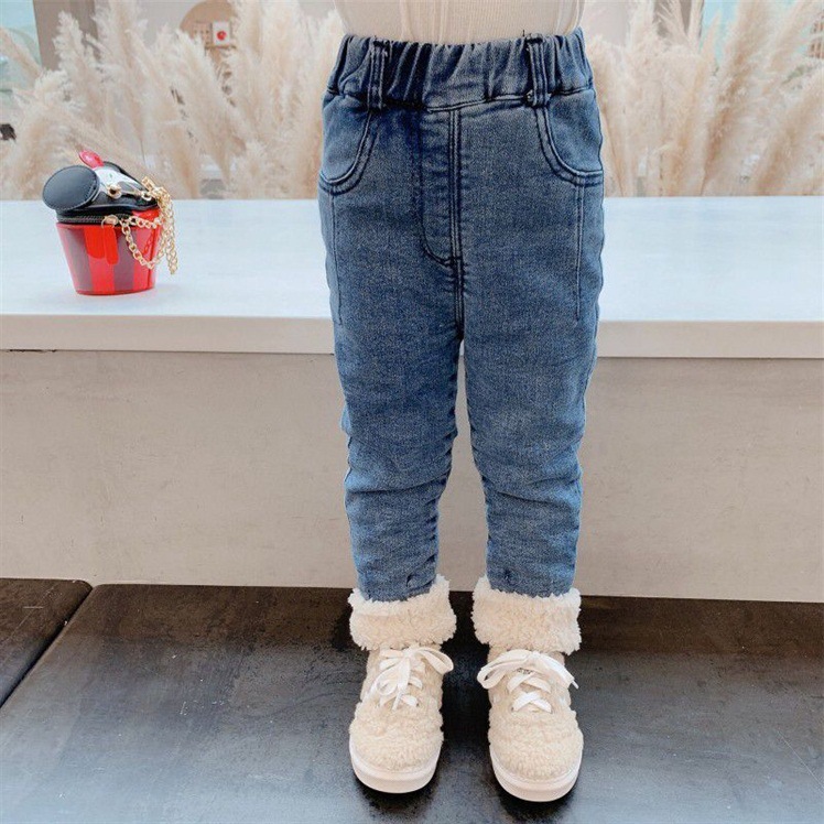Girls' Fleece-Lined Trousers 2021 New Children's Autumn and Winter Clothes Baby Girl Fleece Padded Jeans Children Outer Wear Trousers Fashion Girls' Fleece-Lined Trousers 2021 New Children's Autumn and Winter Clothes Baby Girl Fleece Padded Jeans Children Outer Wear Trousers Fashion