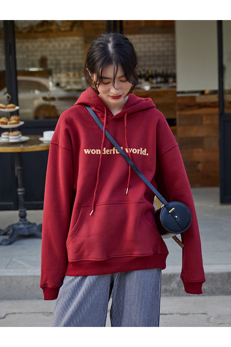 2021 Autumn and Winter New Korean Style Letter Hooded Fleece Padded Coat Top Loose and Idle BF Student Pullover Hoody 2021 Autumn and Winter New Korean Style Letter Hooded Fleece Padded Coat Top Loose and Idle BF Student Pullover Hoody