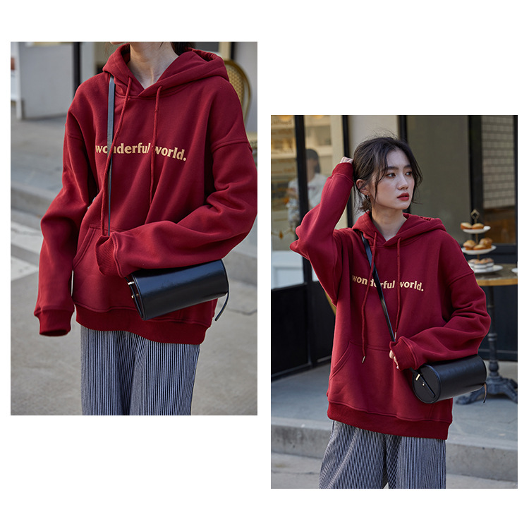 2021 Autumn and Winter New Korean Style Letter Hooded Fleece Padded Coat Top Loose and Idle BF Student Pullover Hoody 2021 Autumn and Winter New Korean Style Letter Hooded Fleece Padded Coat Top Loose and Idle BF Student Pullover Hoody