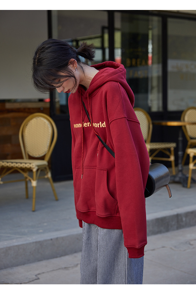 2021 Autumn and Winter New Korean Style Letter Hooded Fleece Padded Coat Top Loose and Idle BF Student Pullover Hoody 2021 Autumn and Winter New Korean Style Letter Hooded Fleece Padded Coat Top Loose and Idle BF Student Pullover Hoody