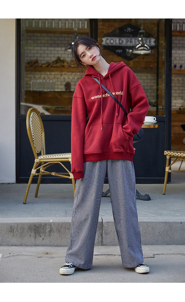 2021 Autumn and Winter New Korean Style Letter Hooded Fleece Padded Coat Top Loose and Idle BF Student Pullover Hoody 2021 Autumn and Winter New Korean Style Letter Hooded Fleece Padded Coat Top Loose and Idle BF Student Pullover Hoody