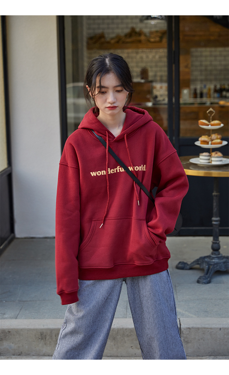 2021 Autumn and Winter New Korean Style Letter Hooded Fleece Padded Coat Top Loose and Idle BF Student Pullover Hoody 2021 Autumn and Winter New Korean Style Letter Hooded Fleece Padded Coat Top Loose and Idle BF Student Pullover Hoody