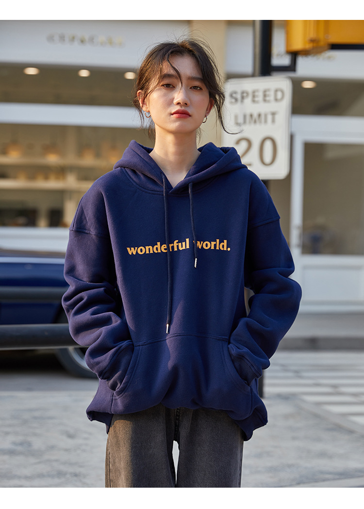 2021 Autumn and Winter New Korean Style Letter Hooded Fleece Padded Coat Top Loose and Idle BF Student Pullover Hoody 2021 Autumn and Winter New Korean Style Letter Hooded Fleece Padded Coat Top Loose and Idle BF Student Pullover Hoody