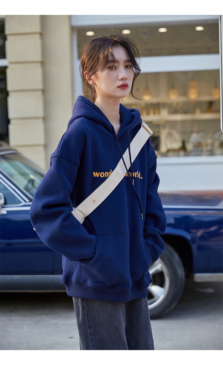 2021 Autumn and Winter New Korean Style Letter Hooded Fleece Padded Coat Top Loose and Idle BF Student Pullover Hoody 2021 Autumn and Winter New Korean Style Letter Hooded Fleece Padded Coat Top Loose and Idle BF Student Pullover Hoody