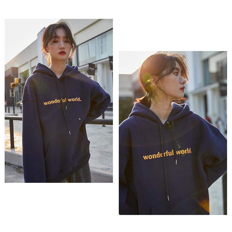 2021 Autumn and Winter New Korean Style Letter Hooded Fleece Padded Coat Top Loose and Idle BF Student Pullover Hoody 2021 Autumn and Winter New Korean Style Letter Hooded Fleece Padded Coat Top Loose and Idle BF Student Pullover Hoody