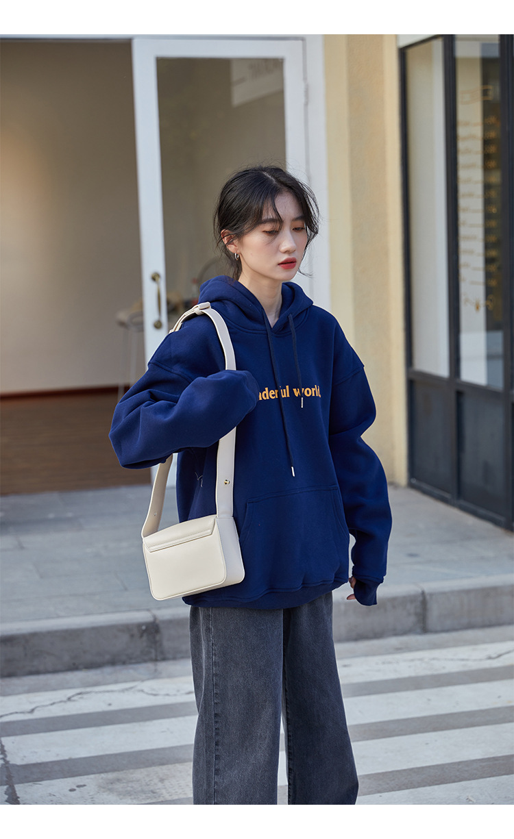 2021 Autumn and Winter New Korean Style Letter Hooded Fleece Padded Coat Top Loose and Idle BF Student Pullover Hoody 2021 Autumn and Winter New Korean Style Letter Hooded Fleece Padded Coat Top Loose and Idle BF Student Pullover Hoody