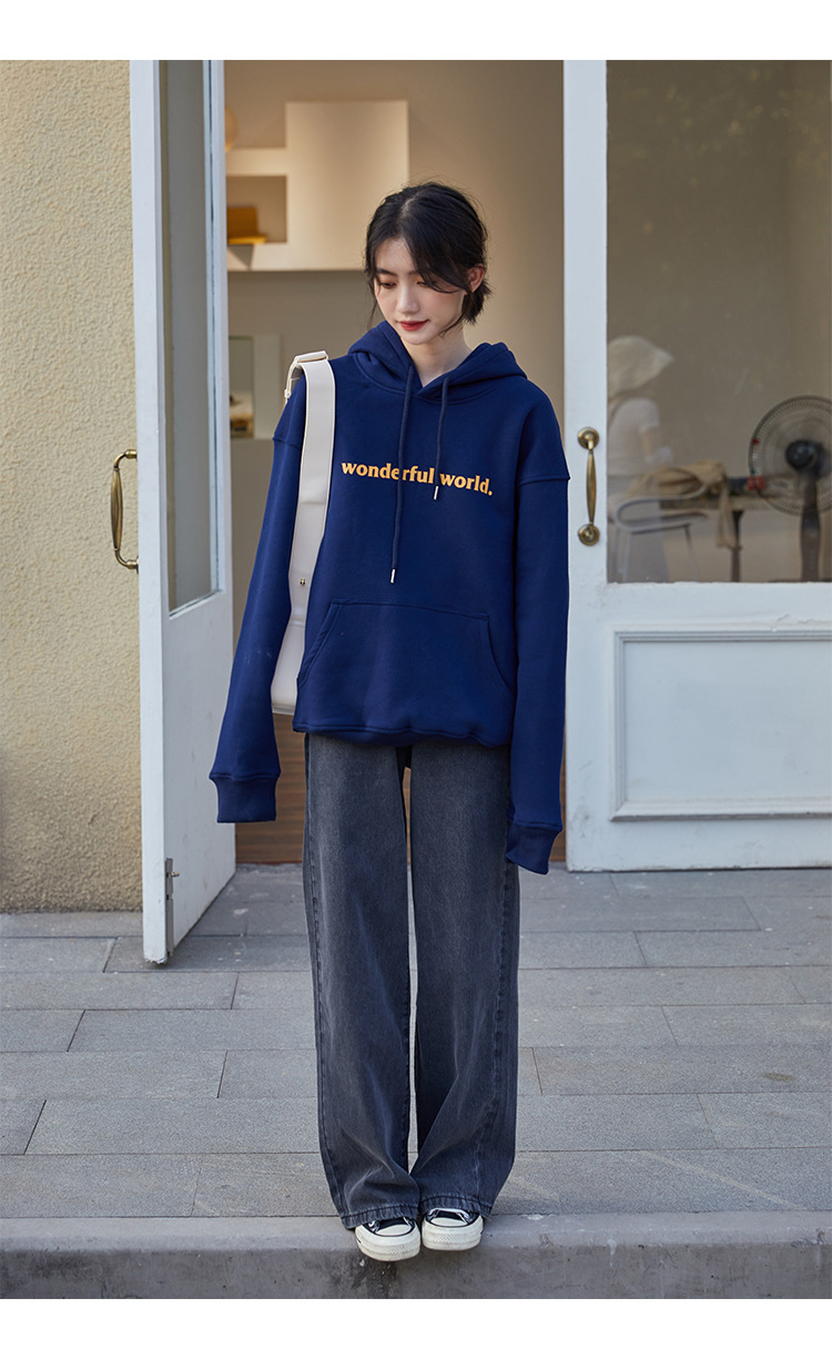 2021 Autumn and Winter New Korean Style Letter Hooded Fleece Padded Coat Top Loose and Idle BF Student Pullover Hoody 2021 Autumn and Winter New Korean Style Letter Hooded Fleece Padded Coat Top Loose and Idle BF Student Pullover Hoody