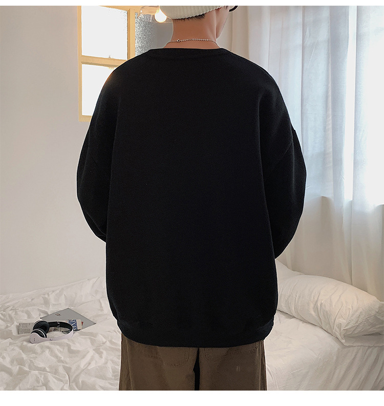 2020 New round Neck Brushed Hoody Men's KoreanStyle Loose Couple LongSleeved Tshirt Versatile Top Bottoming Shirt 2020 New round Neck Brushed Hoody Men's KoreanStyle Loose Couple LongSleeved Tshirt Versatile Top Bottoming Shirt