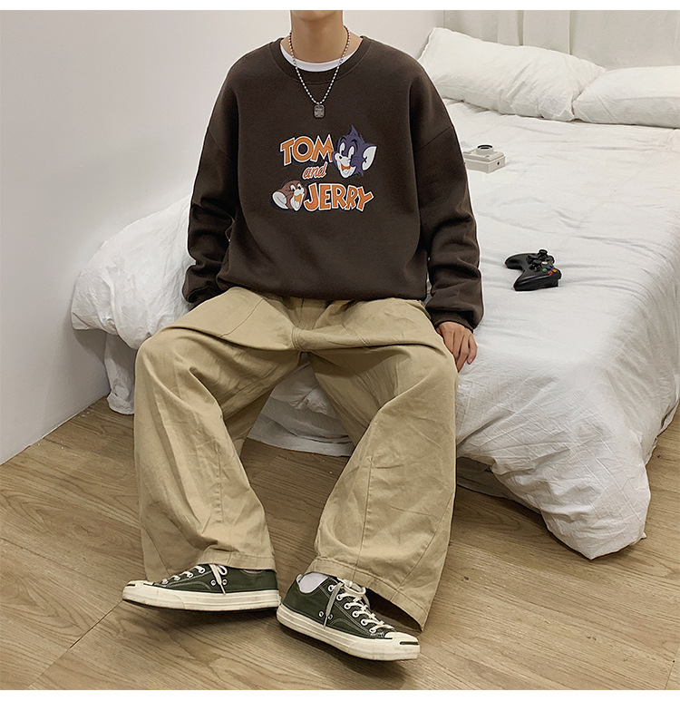 2020 New round Neck Brushed Hoody Men's KoreanStyle Loose Couple LongSleeved Tshirt Versatile Top Bottoming Shirt 2020 New round Neck Brushed Hoody Men's KoreanStyle Loose Couple LongSleeved Tshirt Versatile Top Bottoming Shirt