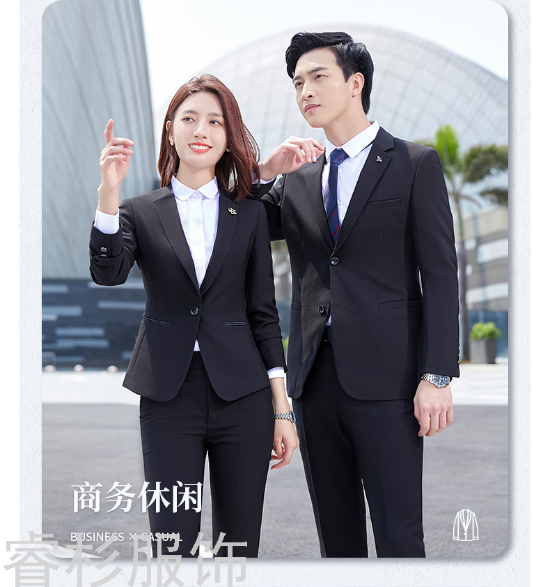 New Men's and Women's Same Business Suit Suit Men's Two-Piece Suit Formal Business Suit Interview Work Clothes