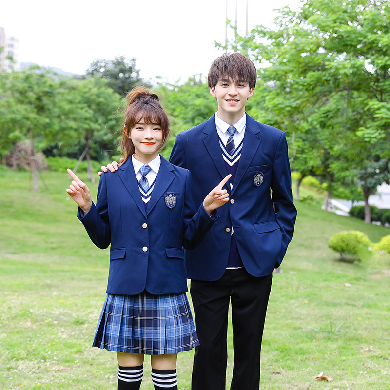 School Uniform for Middle School Students Business Attire Uniform British College Style Business Suit Vest Suit JK Gangritian Skirt
