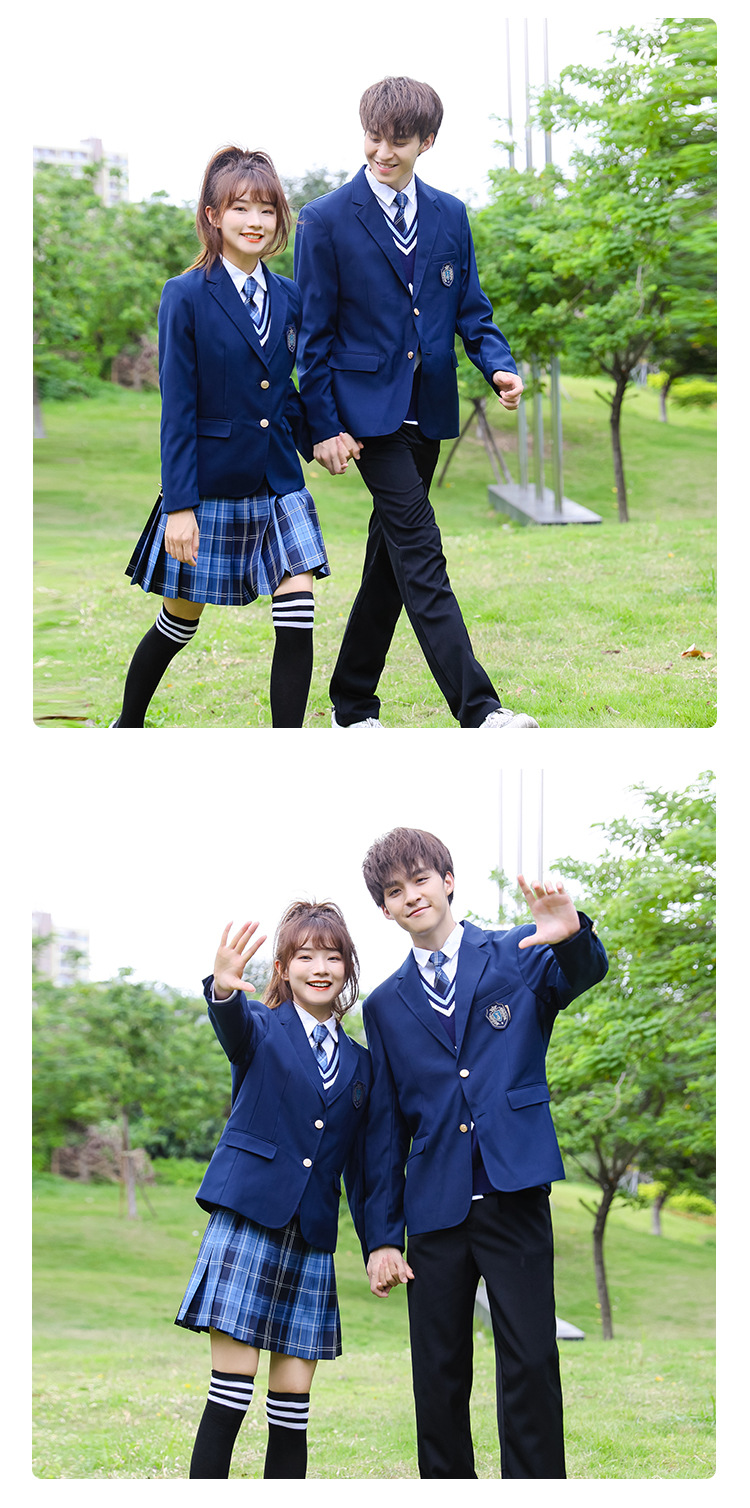 School Uniform for Middle School Students Business Attire Uniform British College Style Business Suit Vest Suit JK Gangritian Skirt