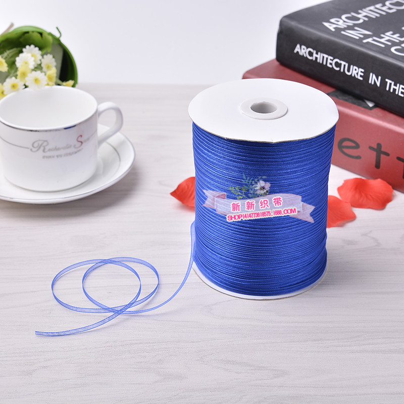 0.3cm Yarn Strip Chiffon Ribbon Transparent Nylon Ribbon DIY Bow Wedding Home Textile Clothing Accessories Ribbon Wholesale