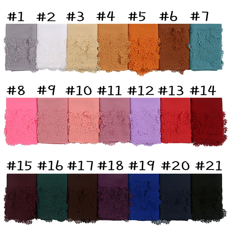 Cross-Border Amazon Supply New Scarf Chiffon Laser Rose Silk Scarf Factory Direct Supply Wholesale Jm156