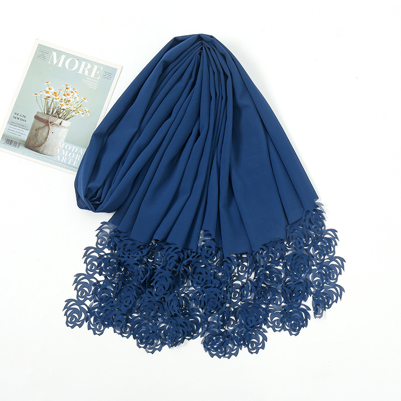 Cross-Border Amazon Supply New Scarf Chiffon Laser Rose Silk Scarf Factory Direct Supply Wholesale Jm156