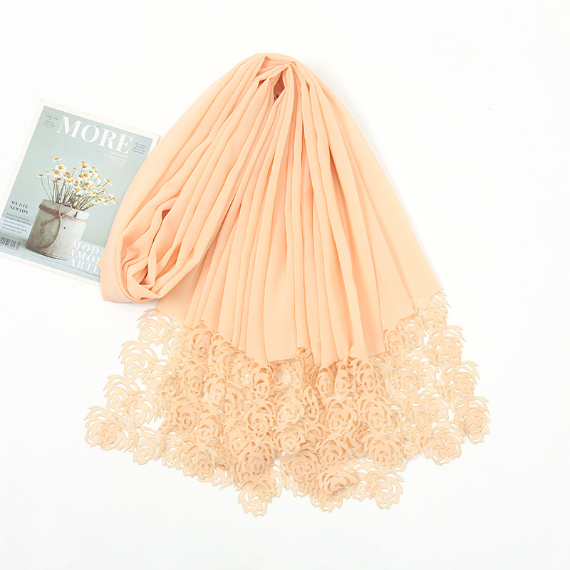 Cross-Border Amazon Supply New Scarf Chiffon Laser Rose Silk Scarf Factory Direct Supply Wholesale Jm156