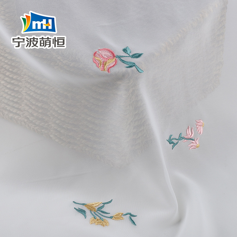 2020 New Chiffon Embroidery Lining All Polyester Chiffon Plant Printed Clothing Fabric Hanfu Embroidery Embroidery Cloth