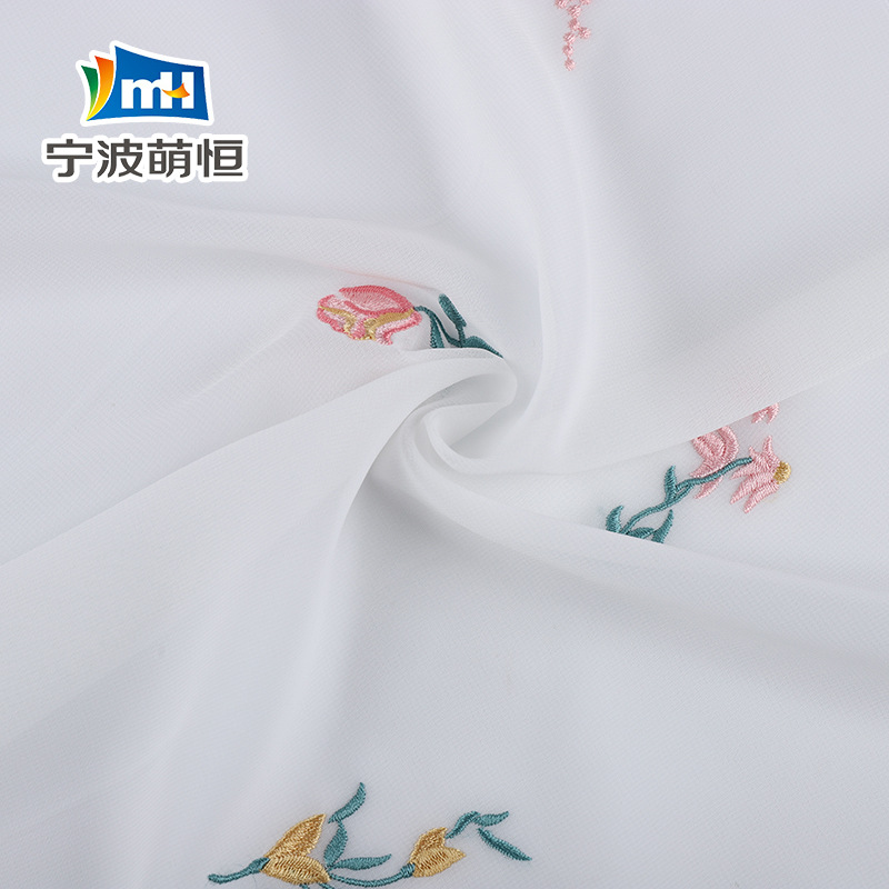 2020 New Chiffon Embroidery Lining All Polyester Chiffon Plant Printed Clothing Fabric Hanfu Embroidery Embroidery Cloth