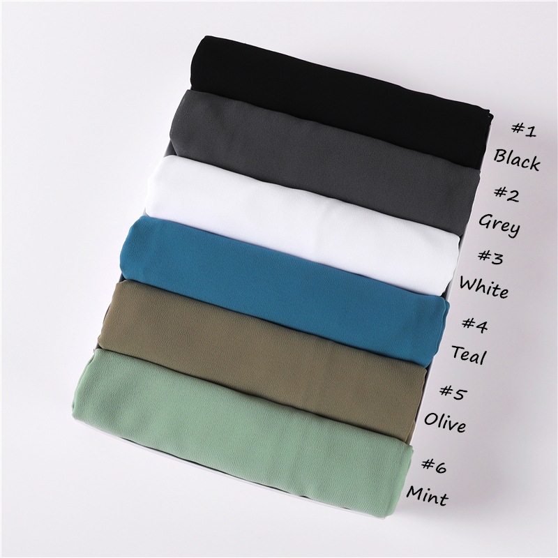 Cross-Border AliExpress New Pure Color Pearl Chiffon Bandage Convenient Headcloth Women Scarf Silk Scarf One Piece Dropshipping
