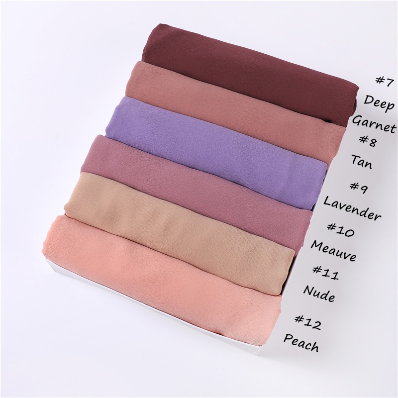 Cross-Border AliExpress New Pure Color Pearl Chiffon Bandage Convenient Headcloth Women Scarf Silk Scarf One Piece Dropshipping