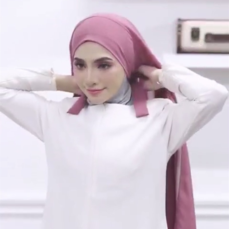 Cross-Border AliExpress New Pure Color Pearl Chiffon Bandage Convenient Headcloth Women Scarf Silk Scarf One Piece Dropshipping