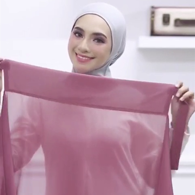 Cross-Border AliExpress New Pure Color Pearl Chiffon Bandage Convenient Headcloth Women Scarf Silk Scarf One Piece Dropshipping