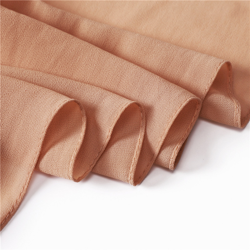 Cross-Border AliExpress New Pure Color Pearl Chiffon Bandage Convenient Headcloth Women Scarf Silk Scarf One Piece Dropshipping