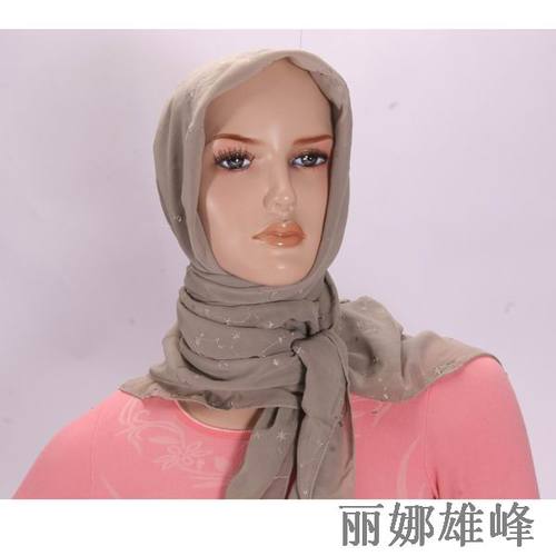 Chiffon embroidered kerchief Muslim baotou cravat embroidered scarves Bandanas