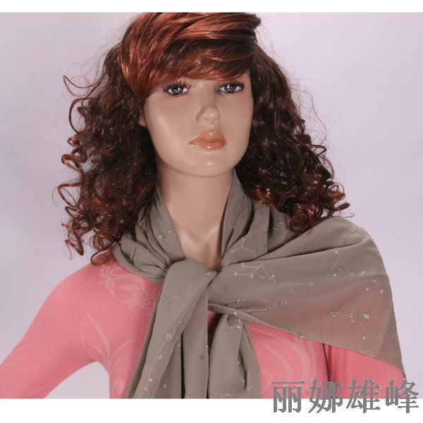 Chiffon embroidered kerchief Muslim baotou cravat embroidered scarves Bandanas
