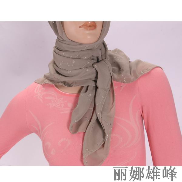 Chiffon embroidered kerchief Muslim baotou cravat embroidered scarves Bandanas