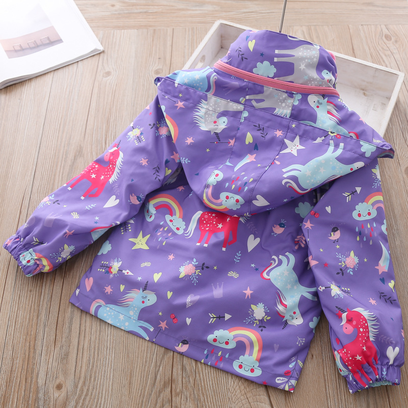 Girls' Jackets 2020 New Fleece-Lined Detachable Three-in-One Baby Girl Rainbow Fashionable Jacket Children's Autumn and Winter Clothes
