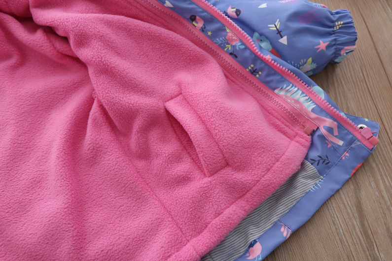 Girls' Jackets 2020 New Fleece-Lined Detachable Three-in-One Baby Girl Rainbow Fashionable Jacket Children's Autumn and Winter Clothes