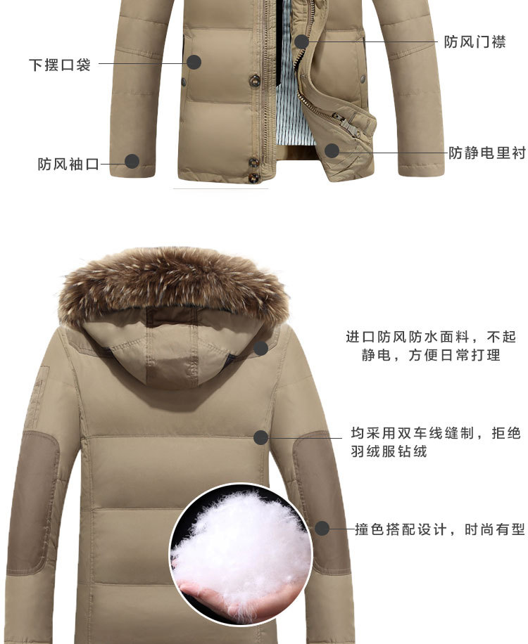Overseas-purchasing wholesale down jackets overalls for men's clothing manufacturers Thicken men's outerwear uniforms for men