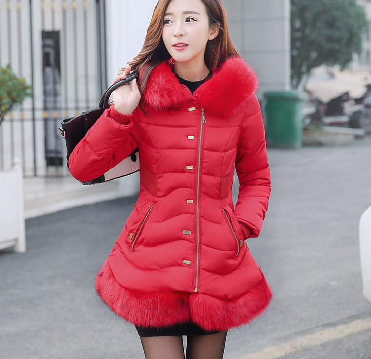 Cotton - padded \&#034;women &#039;s medium and long ladies slimming and thickening plus size down Cotton - padded jackets