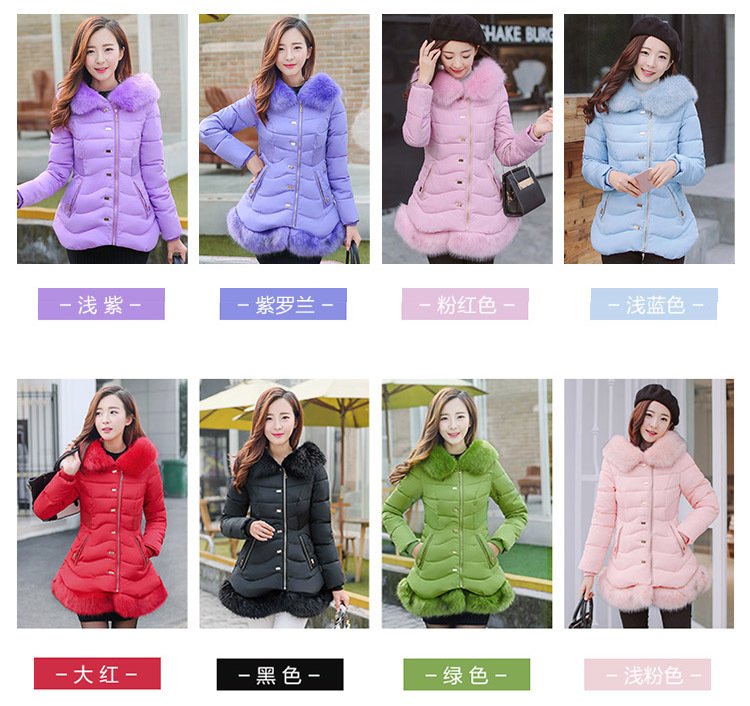 Cotton - padded \"women 's medium and long ladies slimming and thickening plus size down Cotton - padded jackets