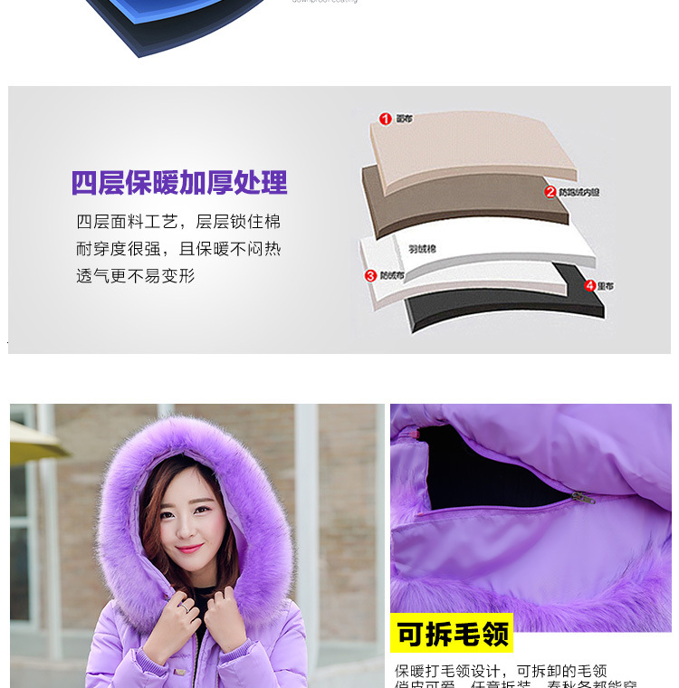 Cotton - padded \"women 's medium and long ladies slimming and thickening plus size down Cotton - padded jackets