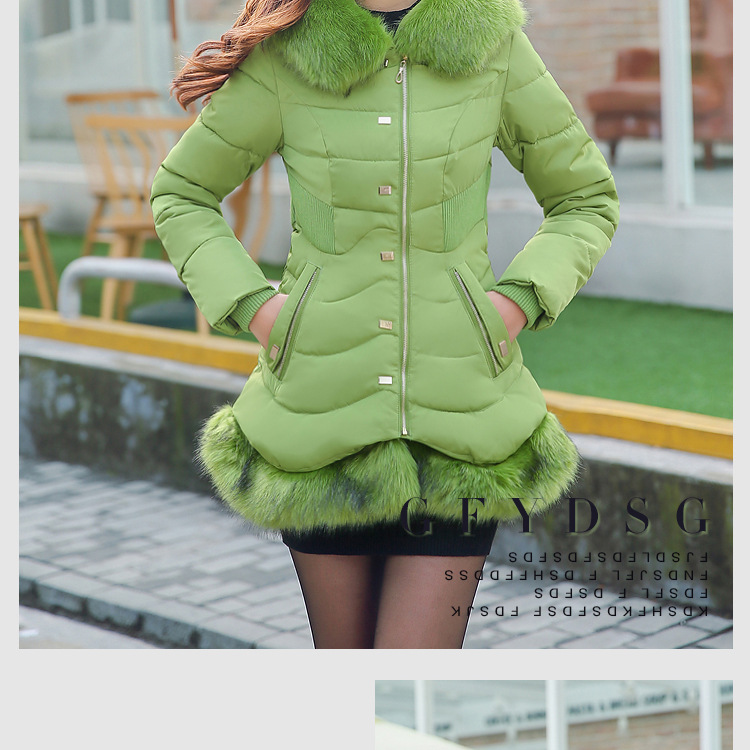 Cotton - padded \"women 's medium and long ladies slimming and thickening plus size down Cotton - padded jackets